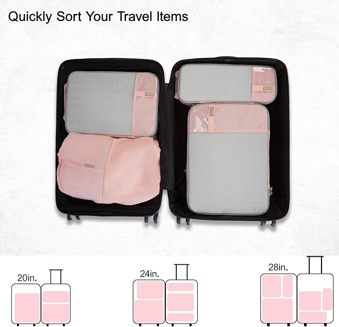 BAGSMART 6 Set /4 Set/2 Set Compression Packing Cubes for Travel, Lightweight Luggage Organizer Bags, Durable Space Saver Bags Travel Essentials