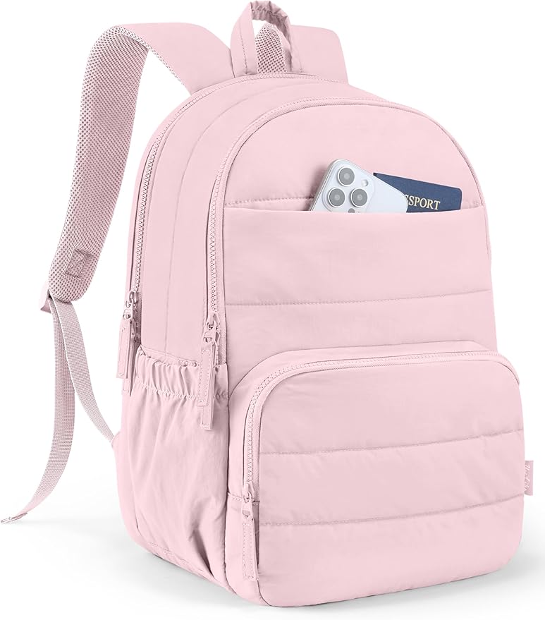 Travel Backpack for Women, 15.6 Inch Laptop Backpack, Quilted College Bookbag, Cute Work Backpacks, Water Resistant