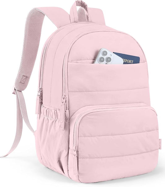 Travel Backpack for Women, 15.6 Inch Laptop Backpack, Quilted College Bookbag, Cute Work Backpacks, Water Resistant
