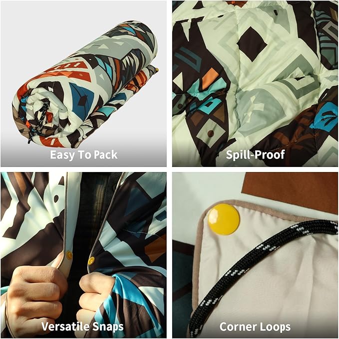 Camping Blanket, Puffy Blankets Lightweight Windproof Resistant for Outdoors,Hiking, Backpacking,Car,Picnic,Stadium