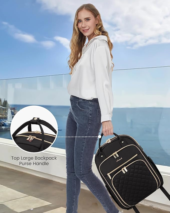 LOVEVOOK 17" Laptop Backpack for Women with Laptop Compartment, Water Resistant Travel Work Backpacks Purse Stylish College Business Teacher Nurse Computer Bag
