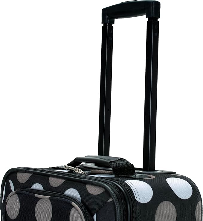 Rockland Fashion Softside Upright Luggage Set, Expandable, New Black Dot, 2-Piece (14/19)