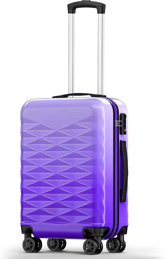 Suitour 20" Carry-on Suitcase Airline Approved, Lightweight Rolling Luggage for Women…