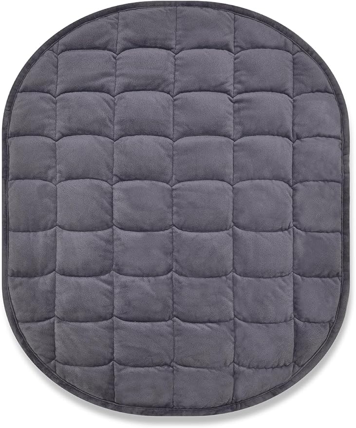 TONGDADA Weighted Lap Blanket 7lbs for Adult,Perfect for Relaxation, Lounging, Napping, Sleeping & Travel,Luxury Minky Weighted Body Blanket,Weighted Throw Blanket-Dark Grey Minky Dot, 29" x 24"