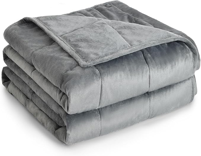 Topblan Weighted Blanket Queen Size 20lbs, Adult Weighted Blankets with Soft Warm Fabric for Sleeping and Calming, Adult Heavy Blanket for Sofa Bed, Grey, 60 x 80 inches
