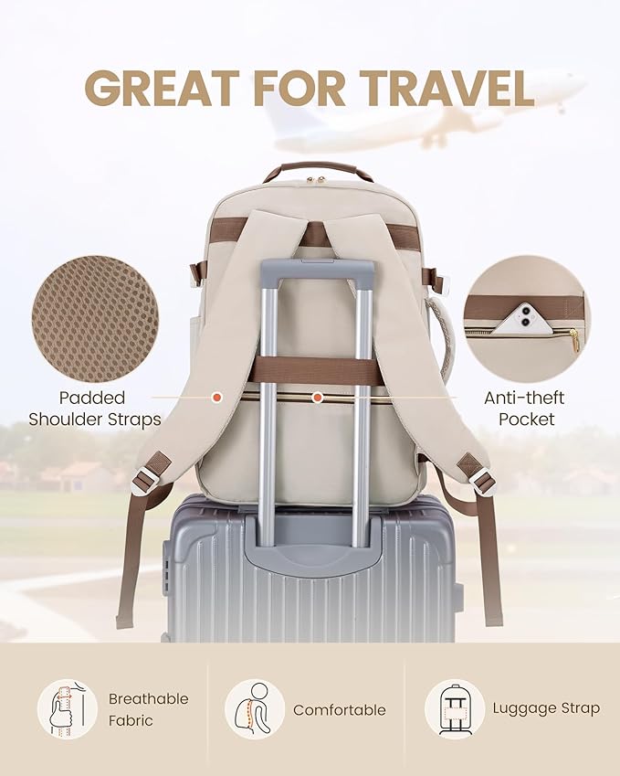 LOVEVOOK 50L Travel Backpack for Women Men,Waterproof Airline Approved Carry On Luggage Travel Essentials,TSA Carry On Backpack Personal Item Travel Bag Suitcase Weekender Traveling with Packing Cubes