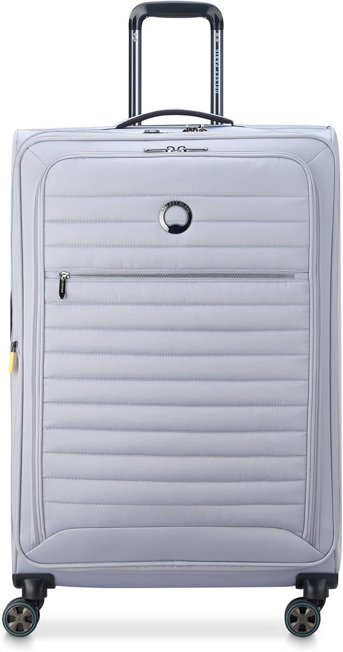 DELSEY PARIS Cruise 3.0 Softside Expandable Luggage with Spinner Wheels, Platinum, Checked-Large 28 Inch