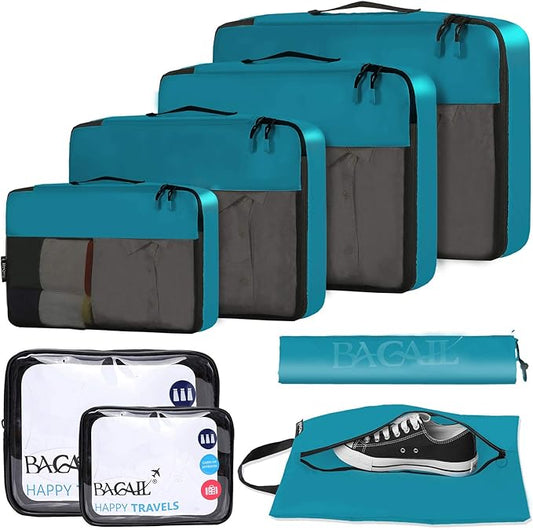 BAGAIL 8 Set/9 Set Packing Cubes Luggage Packing Organizer for Travel, Suitcase Packing Bags for Travel Accessories