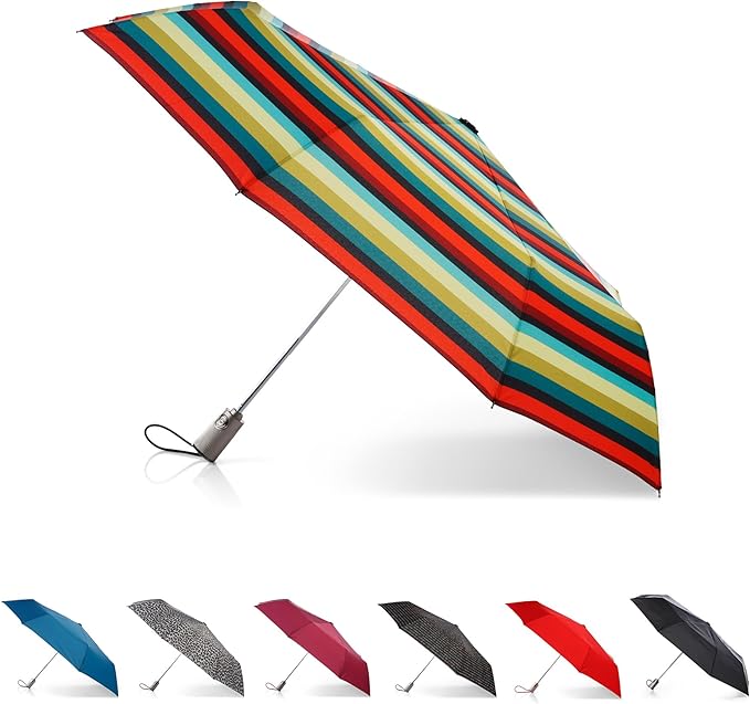 totes Titan Portable Travel Umbrella – Windproof, Waterproof, Strong, Compact Umbrella – Perfect for the Car, Backpack, and On-the-Go