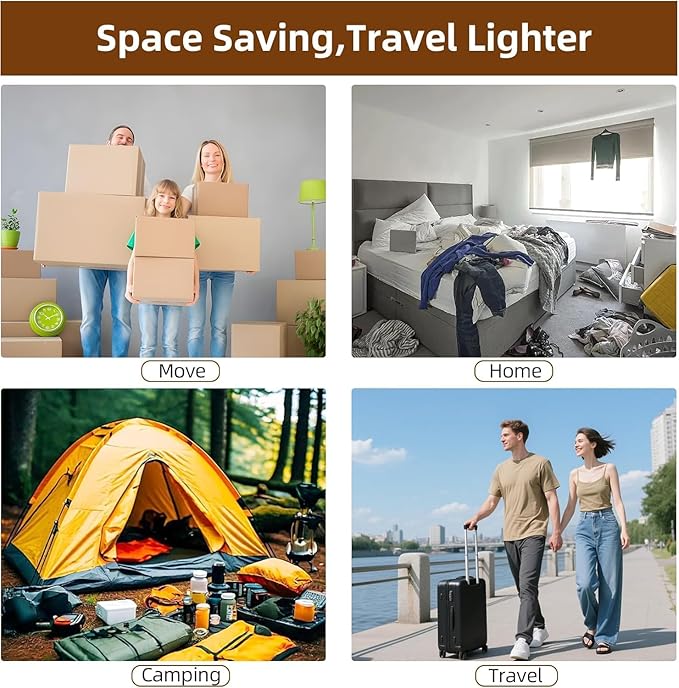 Travel Vacuum Storage Bags, 9 Pack Carry-On Size for Luggage and Suitcase, Vacuum for Bags Storage, Space Saver for Clothes & Clothing - 80% Space Saver（No pump）