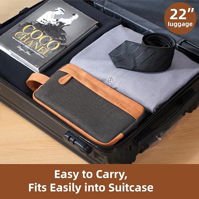 Elviros Travel Toiletry Bag Gift for Men，Mens Toiletries Bag Gifts Set Shaving Dopp Kit Water-resistant Bathroom Toiletries Organizer PU Leather Cosmetic Bags 2 Pack Dark Brown and Brown