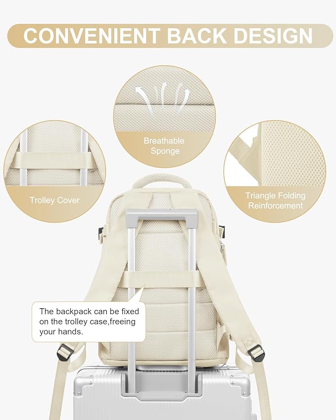 WONHOX Large Travel Backpack Carry on Flight Approved Laptop Work Business Backpack for Women Men Mochila de Viaje