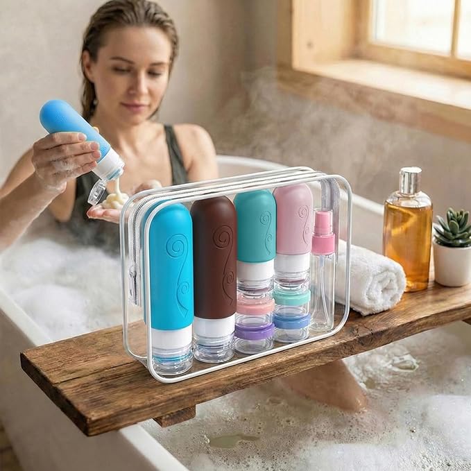 vodvob Travel Bottles Set - TSA Approved, Leak Proof, Silicone, Reusable, BPA Free - 16 Pack, 2oz 3oz