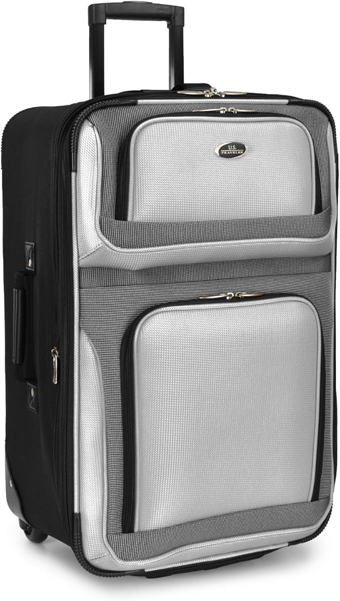 U.S. Traveler New Yorker Lightweight Expandable Rolling Luggage, Gray, 4-Piece Set