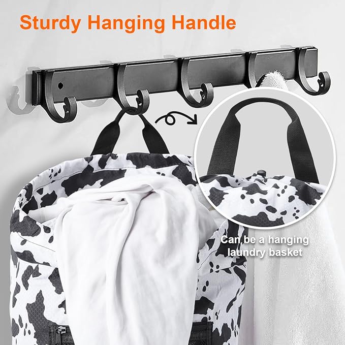 Laundry Bag Backpack Durable Laundry Bag with Shoulder Straps and Mesh Pockets Portable Laundry Dirty Clothes Hamper Bag for College Dorm (Cow Print)