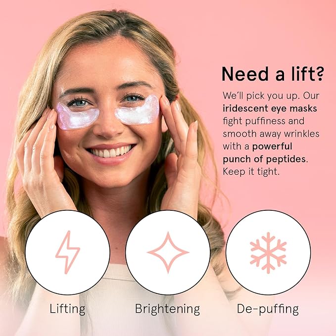 grace & stella Peptide Under Eye Patches with Niacinamide & Rice Extract - Firming Eye Masks for Dark Circles and Puffiness - Friendship Gifts for Women - Vegan, Cruelty-Free (White, 24 Pairs)