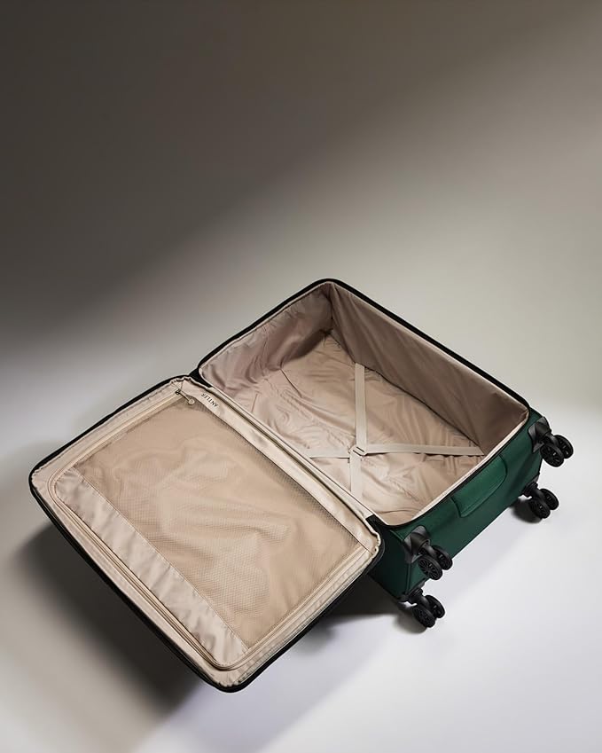 ANTLER - Soft Stripe Large Luggage - 31" Softside Suitcase, Durable, Lightweight & Expandable, 4 Spinner Wheels - Adjustable Handle, TSA Lock, Antler Green