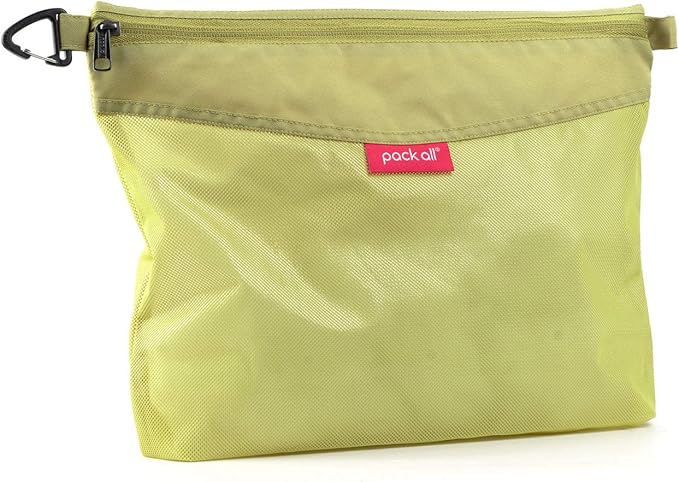 pack all Water-resistant Material Zipper Pouch, Mesh Zipper Bags for Storage, Travel, Office (Green, Large)