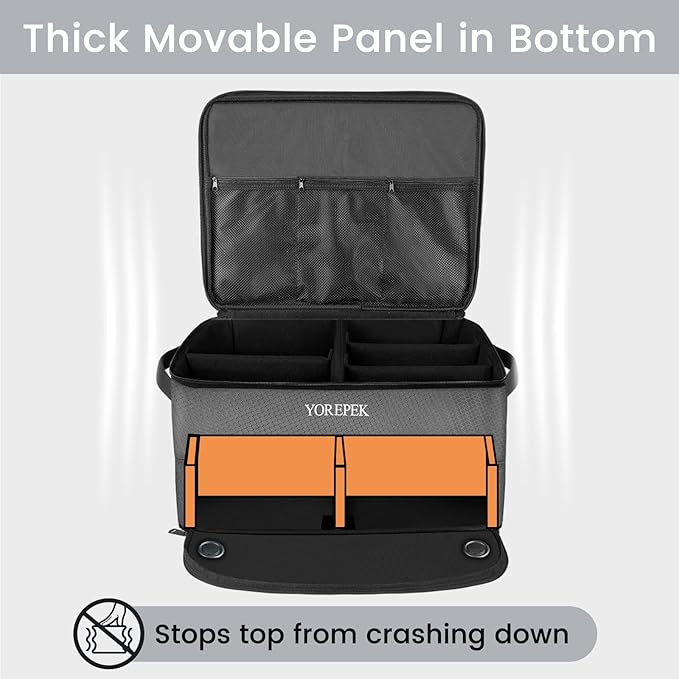 YOREPEK 2 Layer Golf Trunk Organizer, Golf Gifts for Men with Separate Ventilated Compartment for 2 Pair Shoes, Waterproof Car Trunk Locker for Balls, Tees, Clothes, Gloves, Gifts for Golfers