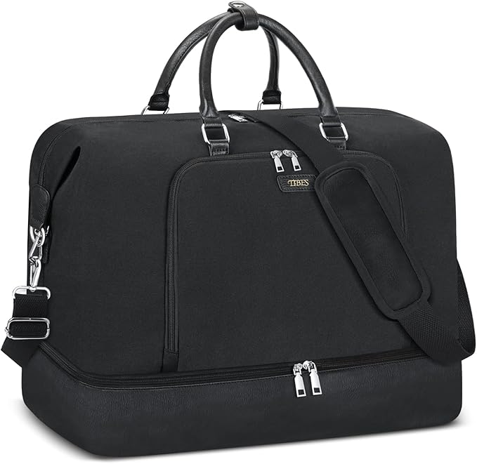 Travel Weekender Bag for Women, 21" Overnight Bag with Shoe Compartment 50L Large Travel Duffel Bag Carry On Tote for Weekend, Overnight, Business Trips, Water Resistant
