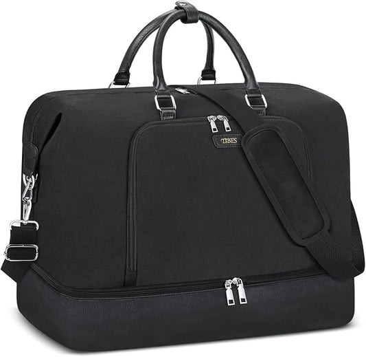 Travel Weekender Bag for Women, 21" Overnight Bag with Shoe Compartment 50L Large Travel Duffel Bag Carry On Tote for Weekend, Overnight, Business Trips, Water Resistant