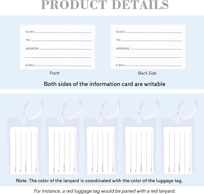 30 Pack Luggage Tags for Suitcases, Airplane Travel Essentials for Flying, International Travel Must Haves, and Luggage Accessories by Sodsay