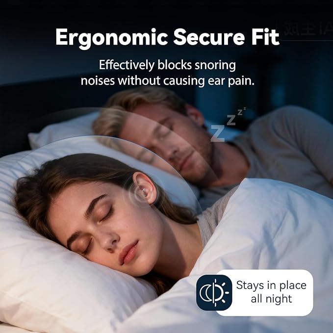 Ear Plugs for Sleeping - Soft Reusable Silicone Ear Plugs for Noise Reduction Earbuds & Focus (35dB), 3D Oval Noise Cancelling Design, Ideal for Side Sleepers - 2 Pairs (S + M/L)