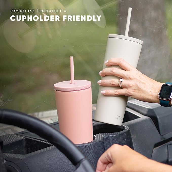Simple Modern Classic Tumbler with Straw Lid | Insulated Iced Coffee Cup Reusable Stainless Steel Water Bottle Travel Mug | Gifts for Women Men Her Him | 24oz | Checkmate
