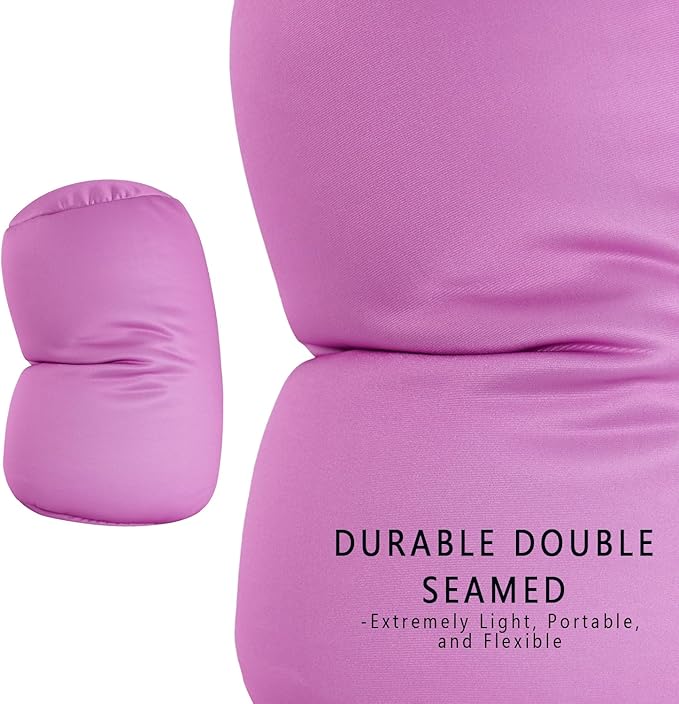 Squishy Neck Pillow, 7Inch x 12Inch Soft Travel Body Bed Pillow Bean Pillow for Kids Adult Chair Sleeping Car Seat, Fun Dormroom (Purple)