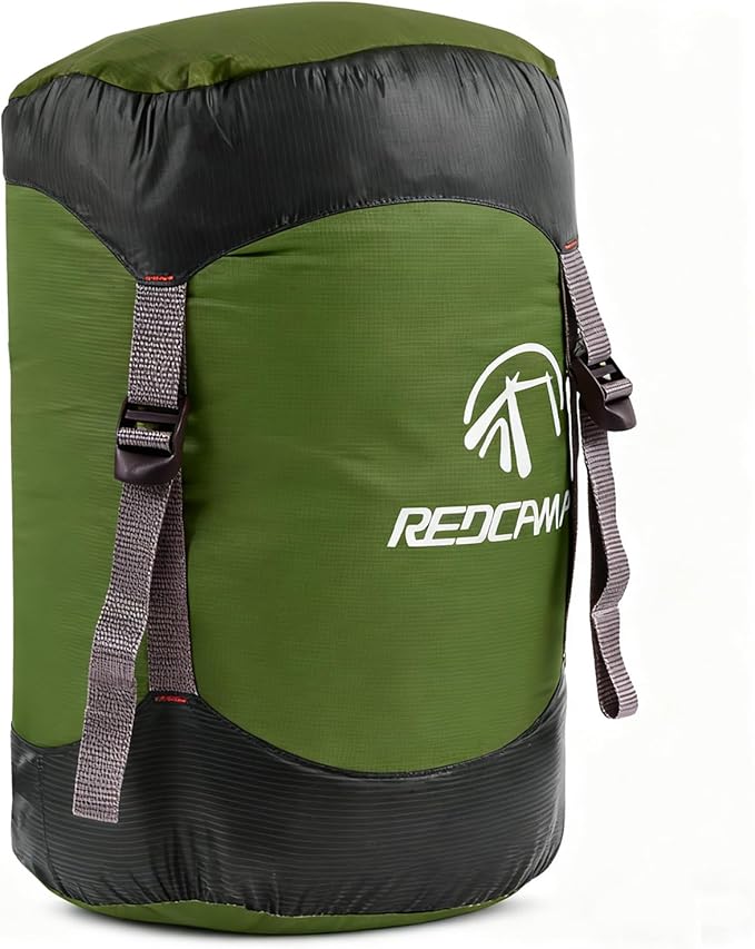 REDCAMP Nylon Compression Stuff Sack, 10L/17L/27L/40L Lightweight Sleeping Bag Compression Sack Great for Backpacking, Hiking and Camping,Blue/Yellow/Army Green/Black