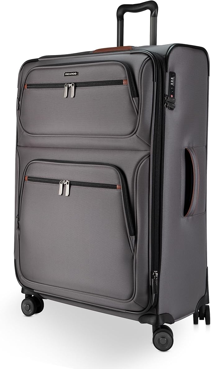 Ricardo Beverly Hills Montecito 3.0 Softside Luggage Collection – Expandable Suitcases with Wheels and TSA Lock, 29" Large Check-In, French Gray