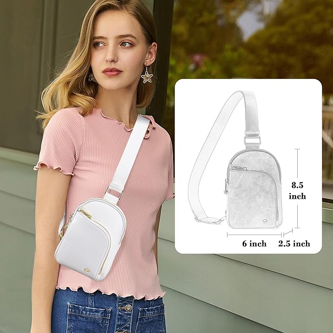 INICAT RFID Blocking Sling Bag, Anti Theft Crossbody Bag for Women, Travel Fanny Pack Style Purse, Vegan Leather