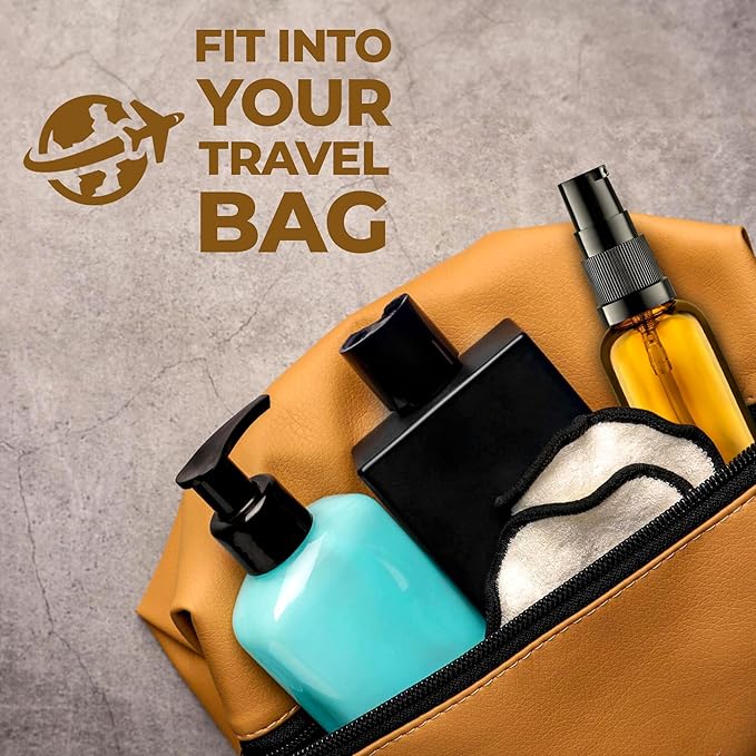 Empty Refillable Glass Amber Pump Bottle Ideal for Lotion Cream Essential Oil Travel Small Container - 2 Pack (50ml)