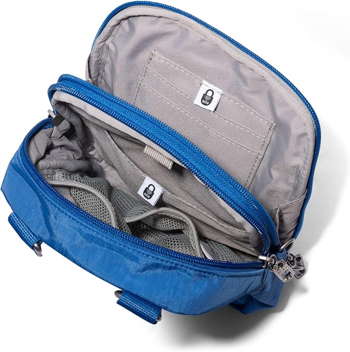 Baggallini Securtex® Anti-theft Mini Everything Crossbody Bag, 6.3"x8.25" Rfid, Locking Zippers & Cut-resistant Strap