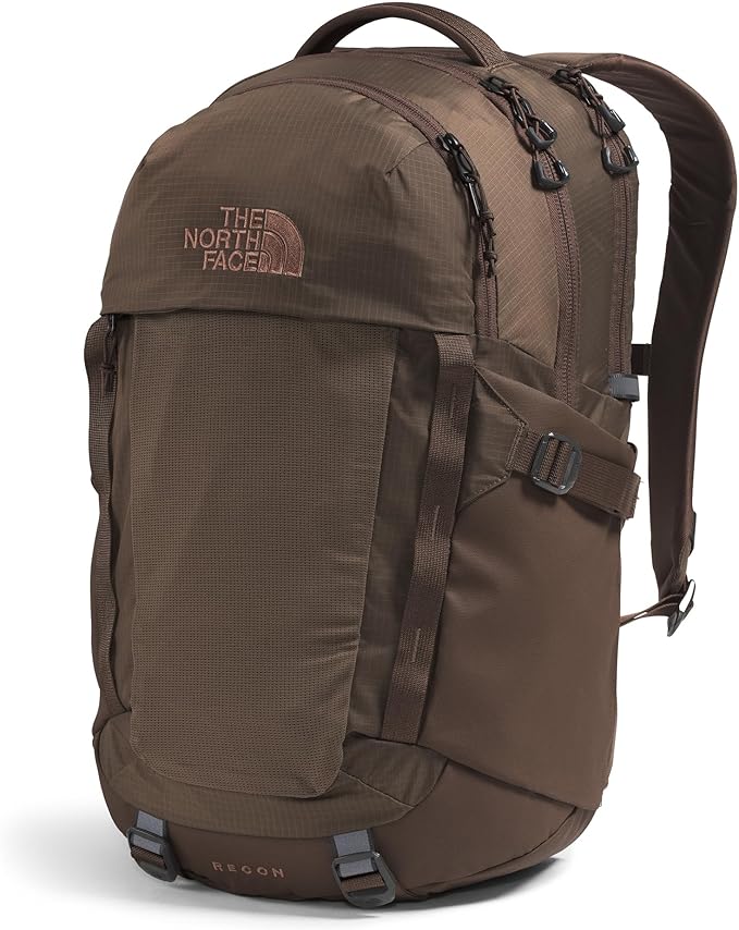 The North Face Recon Everyday Laptop Backpack - Daypack, Water Repellent, Laptop Sleeve, 2 Water Bottle Pockets, Smokey Brown/Latte, One Size