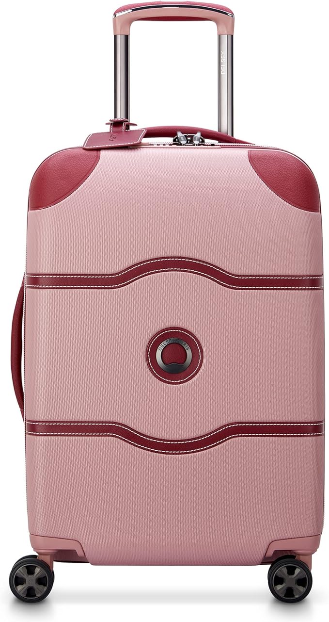 DELSEY PARIS Chatelet Air 2.0 Hardside Luggage with Spinner Wheels, Pink, Carry on Plus 20 Inch