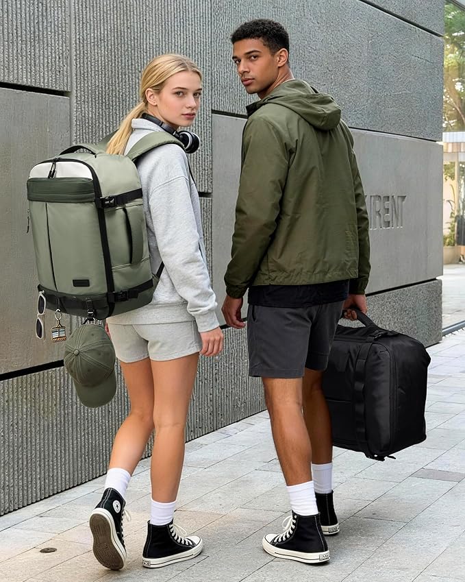 LOVEVOOK 50L Travel Backpack for Women Men, Airline Approved Carry On Luggage with 3 Cubes Accessories, TSA Personal Item Travel Cruise Essentials, Waterproof Weekender Overnight Bags fits 17" Laptop