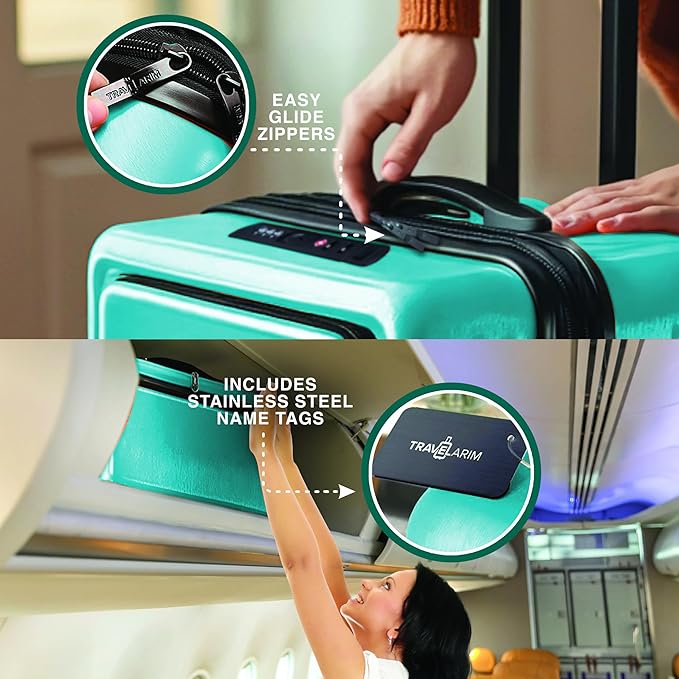 Luggage Sets 3 Piece, 20 Inch Carry on Luggage and 28 Inch Suitcases with Wheels Spinner, Durable Hard Shell Suitcase Set, Expandable Travel Suitcase, Teal