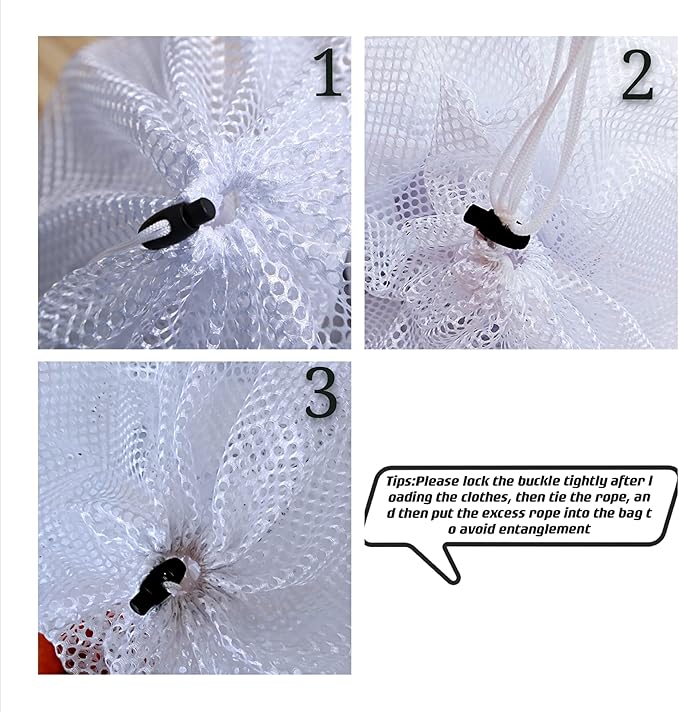 Small Commercial Mesh Laundry Bag with Handle and Drawstring for Dormitory, Travelling, College,Apartment, Camping, RV, Machine Washable, Hanging Mesh Bag,20×17inc