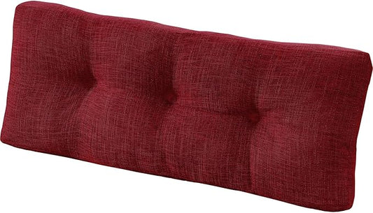 downluxe Indoor Bench Cushion for Indoor Furniture, Non-Slip Tufted Overstuffed Textured Foam Bench Seat Cushion, 1 Pack, 36" X 14" X 4", Burgundy