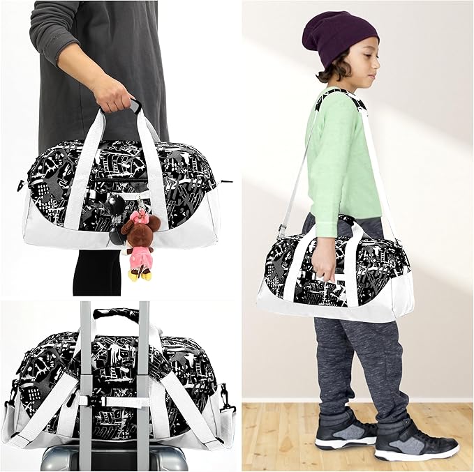 Stumdo Kids Overnighter Duffel Bags for kids, Carry-On Size & Ideal for School Practice or Overnight Travel Weekender Tote for Travel Gym Sport bag for Boys & Girls (11tybaibai)