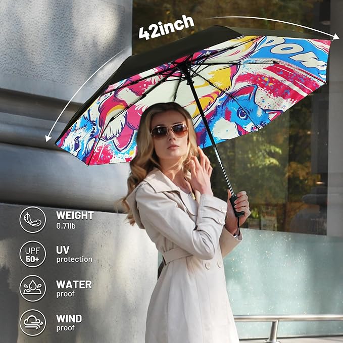 SY COMPACT Travel Umbrella Windproof Automatic Umbrellas Small Compact UV Sun Protection Factory Outlet Umbrella