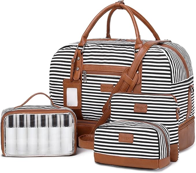 Wogarl Weekender Bags for Women Large Overnight Bag Weekend Travel Duffel Bag Carry on Shoulder with Shoe Compartment Toiletry Bag for Travel Business Gym