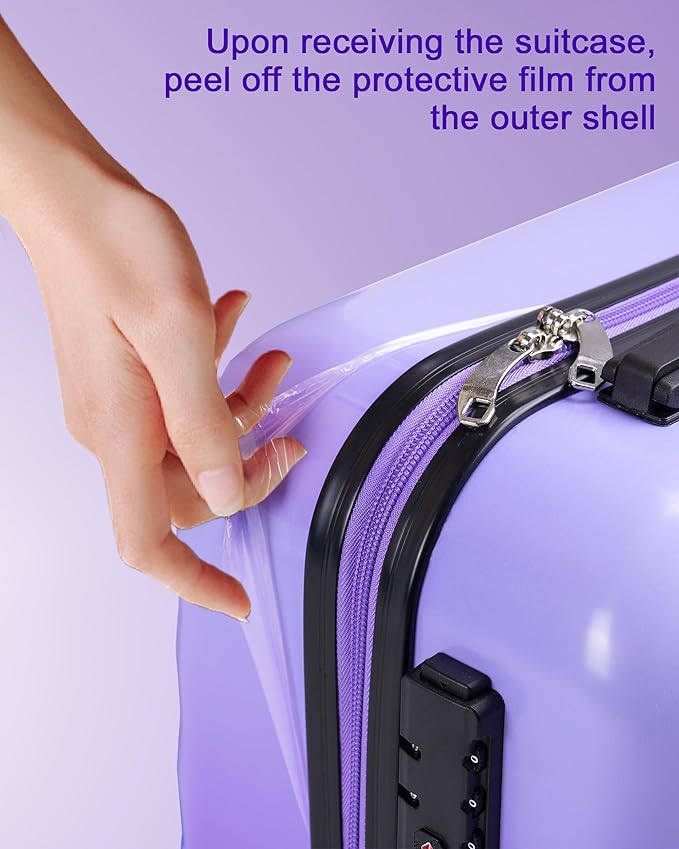 Suitour 20" Carry-on Suitcase Airline Approved, Lightweight Rolling Luggage for Women…