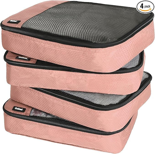 Packing Cubes for Travel Essentials,4 Set Packing Cubes for Suitcases,Lightweight Mesh Luggage Organizer Bag,Meat pink