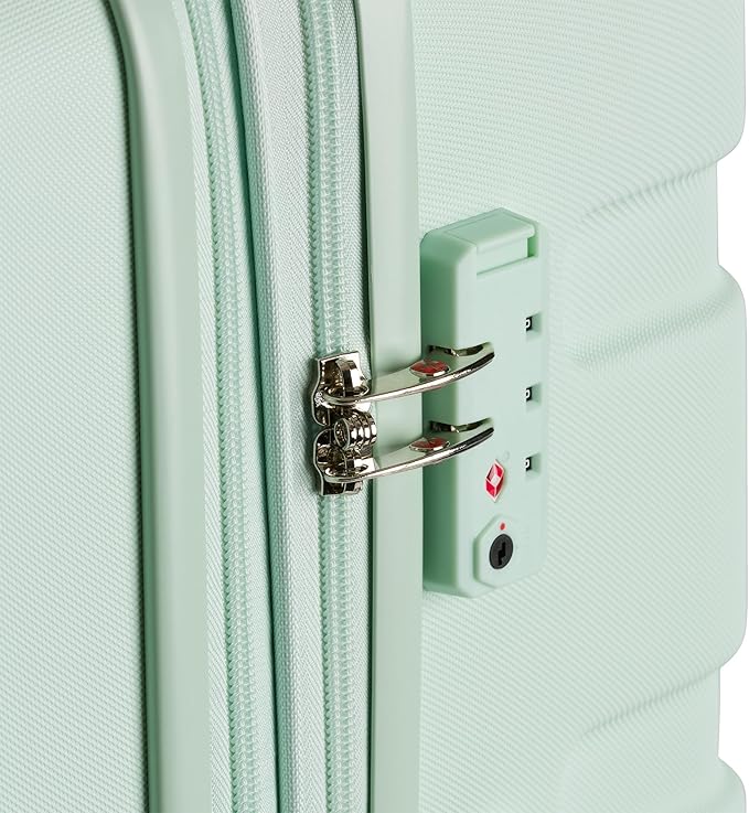 SwissGear 7366 Signature Hardside Expandable Luggage with Spinner Wheels, TSA Lock, Clearly Aqua, Checked-Large 27-Inch