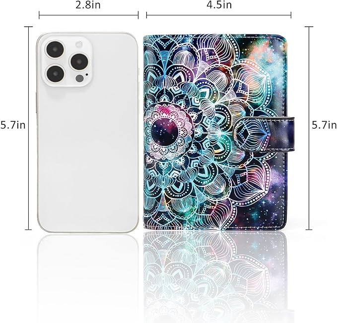 Passport Holder for Travel Essentials, RFID Blocking Passport Wallet Cover with Magnetic Closure, Passport Book Holders for Women and Men (Mandala in the Galaxy)