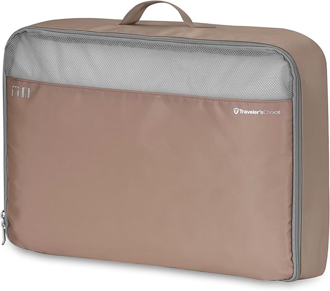 Traveler's Choice Cloverland Packing Cubes, 5-Piece Set, Light Beige