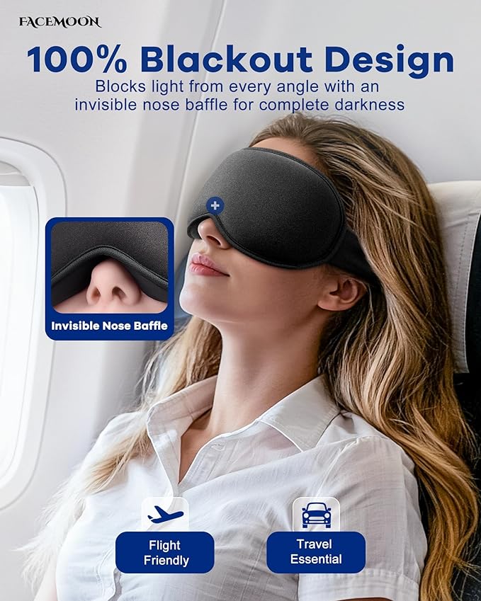 3D Weighted Cooling Gel Eye Mask for Sleeping, FSA Eligible Items HSA, 6oz Gel-Weighted Sleep Mask, 100% Blackout, Gentle Pressure & Cold Relief for Migraine, Ice Cold Gel for Puffy Eyes, Eye Care