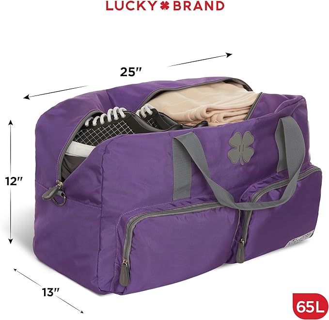 Lucky Travel Duffel Bags 65L, Gym Bag, Travel Bag & Large Duffle Bag for Men, Foldable Overnight Weekender Bags for Women & Men with Adjustable Shoulder Strap,